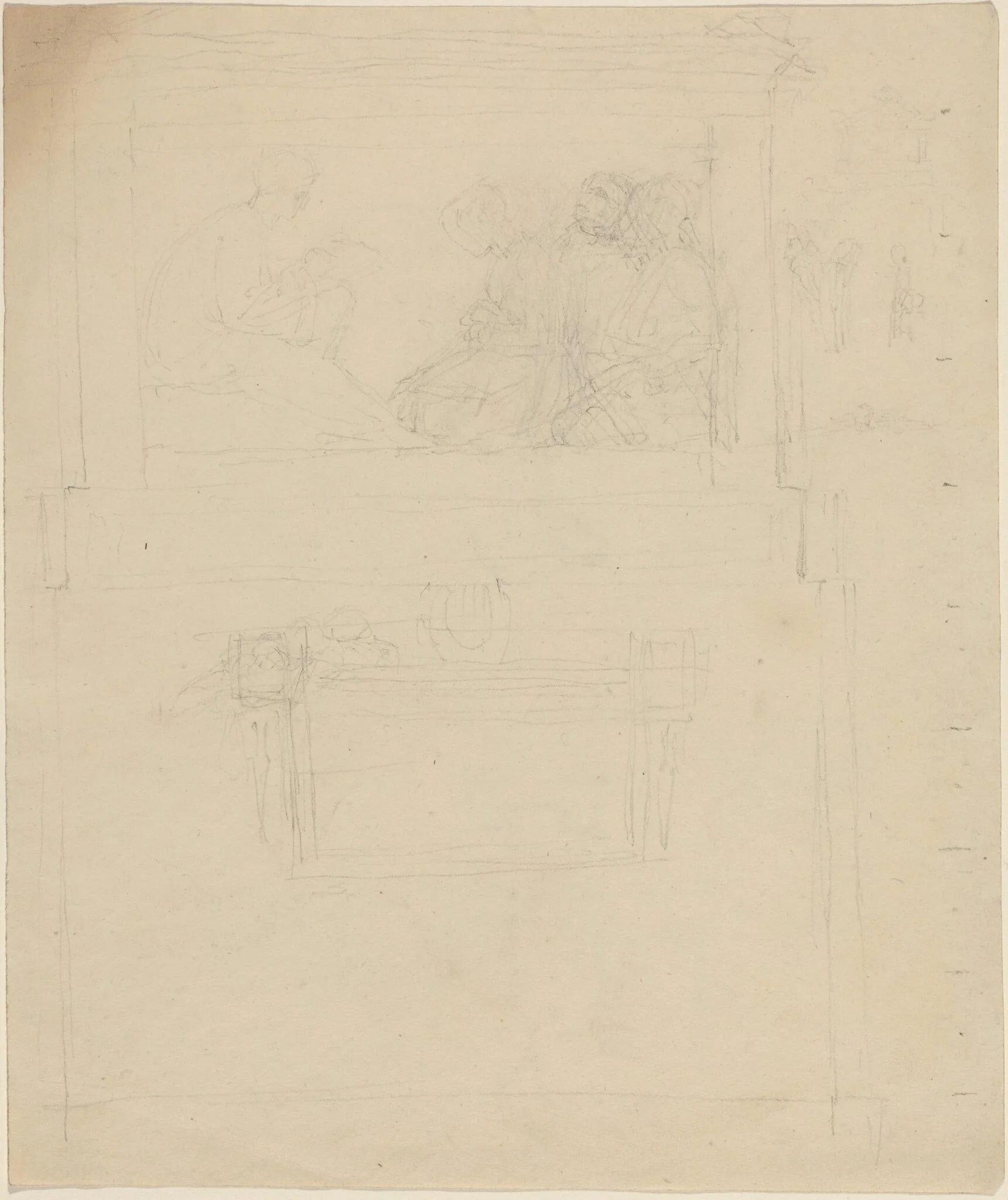 Designs for a Monument to Sir William Jones (?) [recto and verso], detail