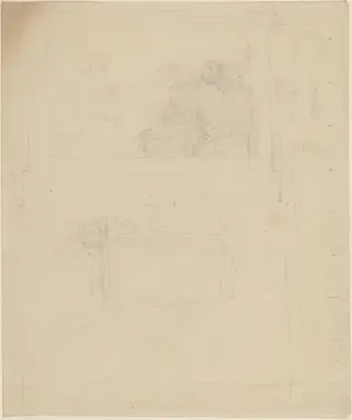 Designs for a Monument to Sir William Jones (?) [recto and verso], by John Flaxman, ink, 1797