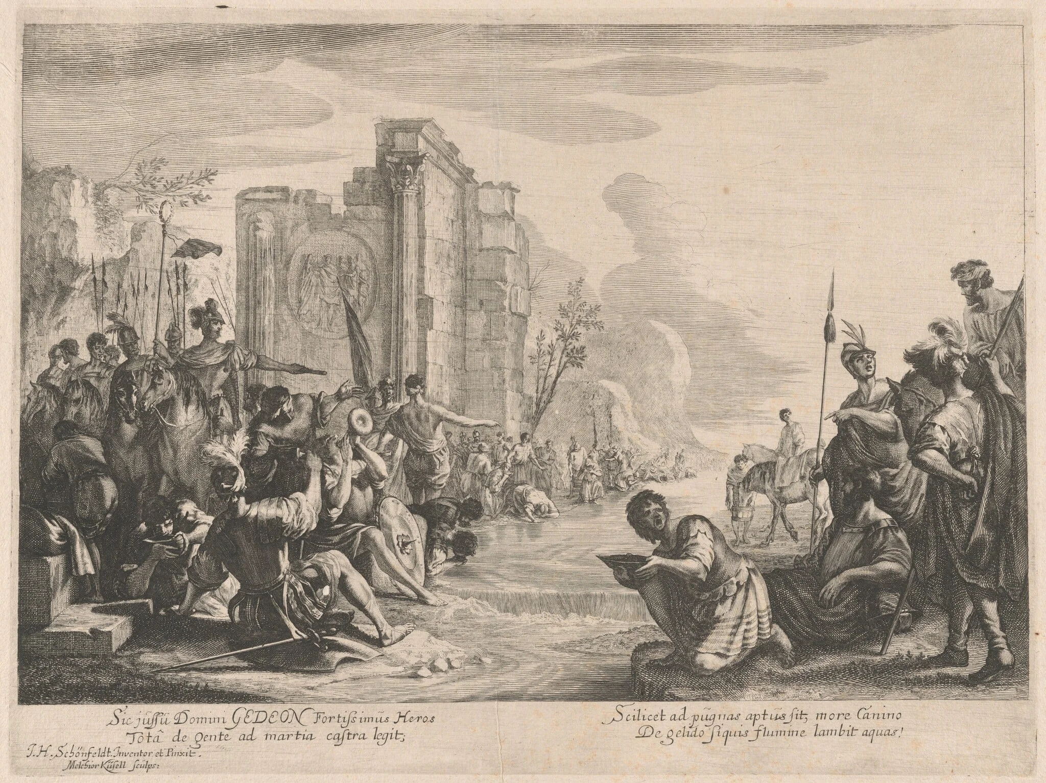 Gideon Selects His Army at the River Jordan, detail