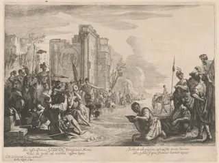 Gideon Selects His Army at the River Jordan, by Melchior Küsel, ink, 1658