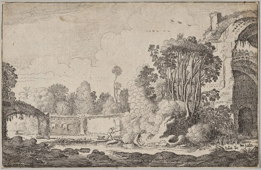 Landscapes, part III: Roman Ruins in Wooded Surroundings, by Jan Jansz van de Velde, 1616