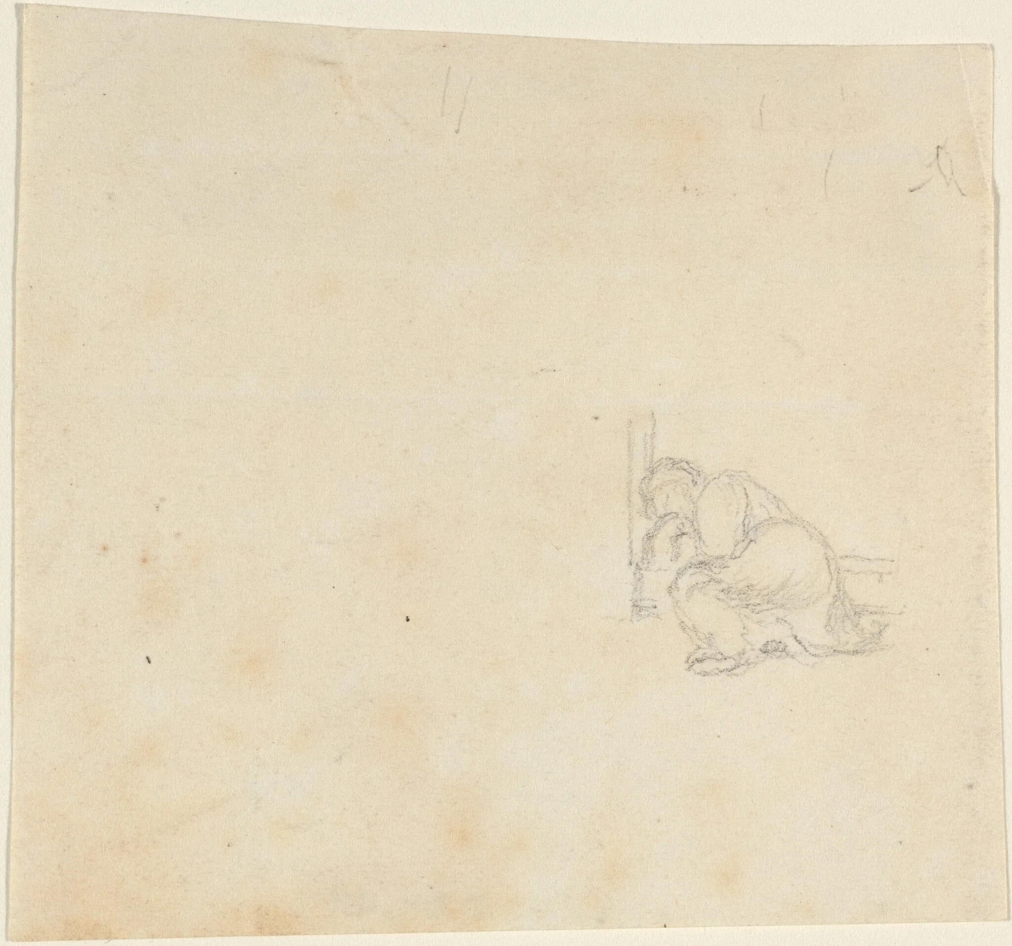 Figure Sleeping in a Doorway, detail