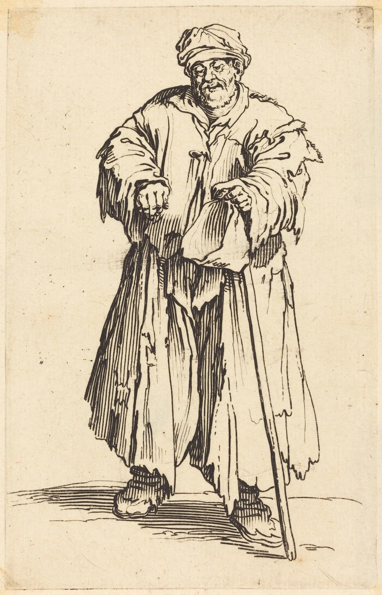 Fat Beggar with Eyes Cast Down, detail