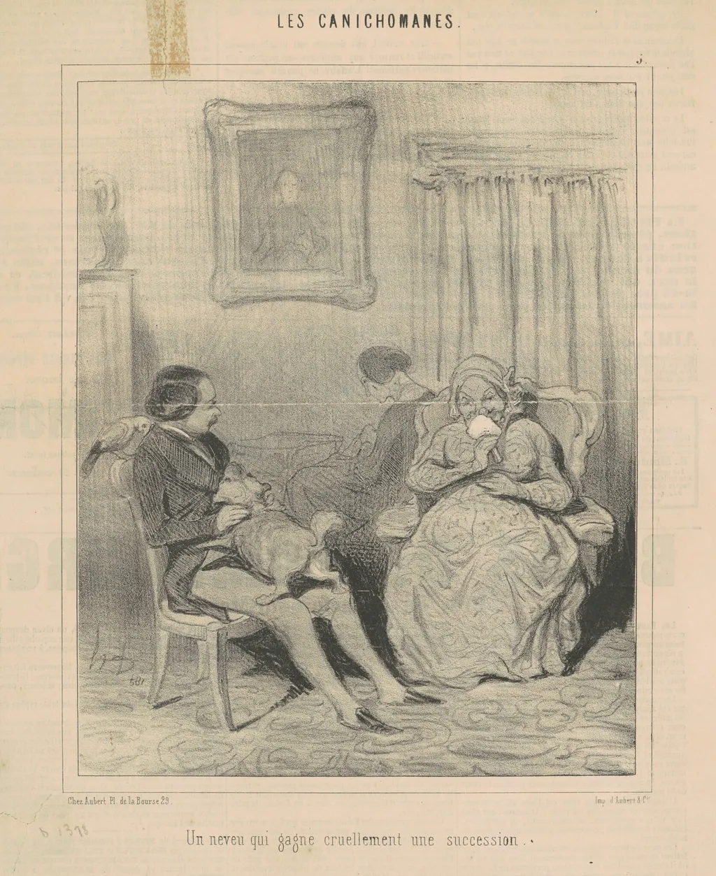 Un neveu qu gagne cruellement une succession, by Honoré Daumier, ink, 1845