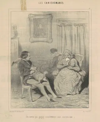 Un neveu qu gagne cruellement une succession, by Honoré Daumier, ink, 1845