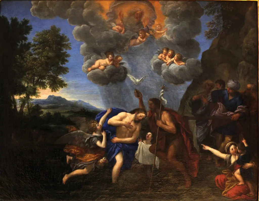 The Baptism of Christ, by Francesco Albani, oil, 1650
