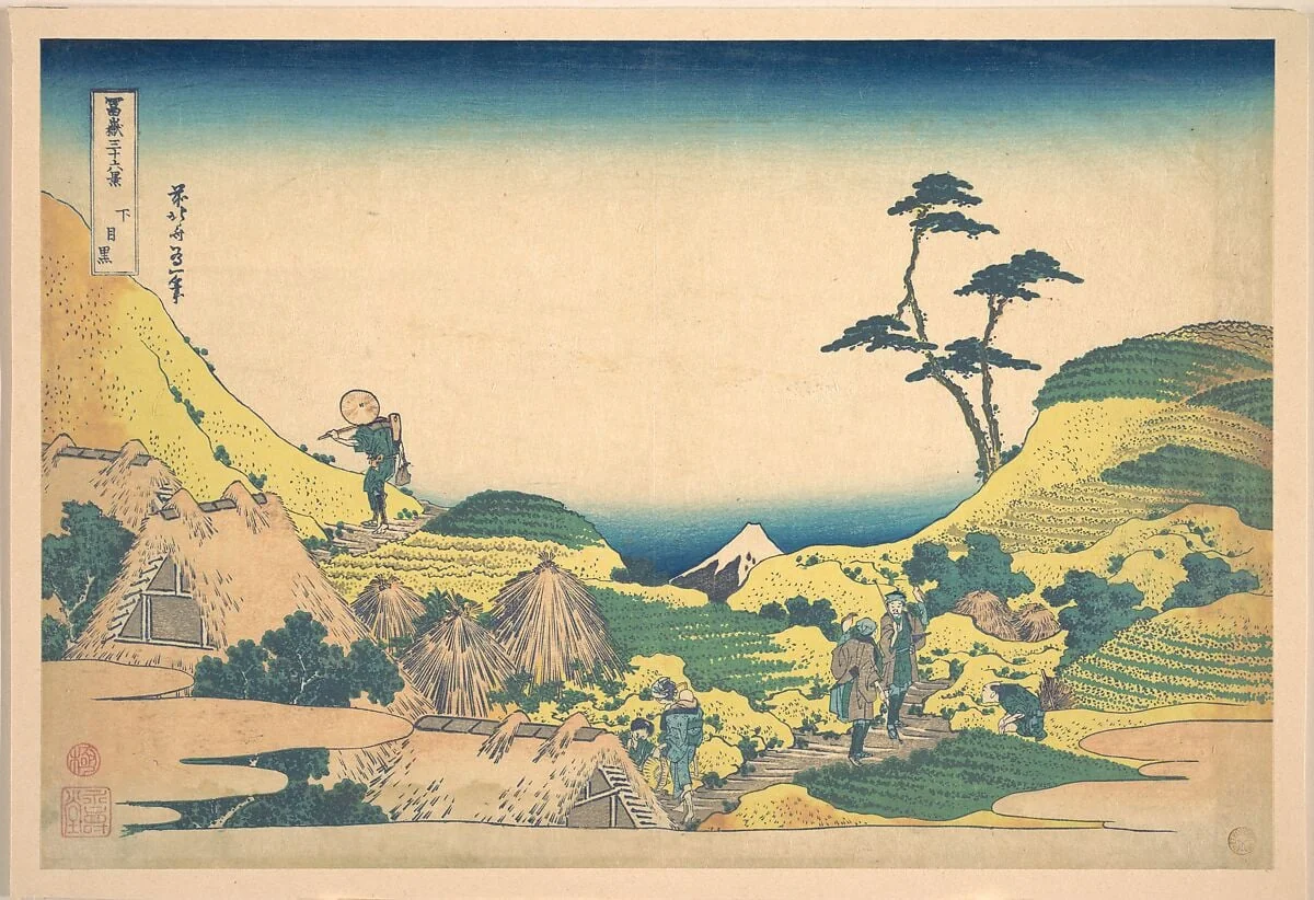 冨嶽三十六景 下目黒|Lower Meguro (Shimo Meguro), from the series Thirty-six Views of Mount Fuji (Fugaku sanjūrokkei), detail