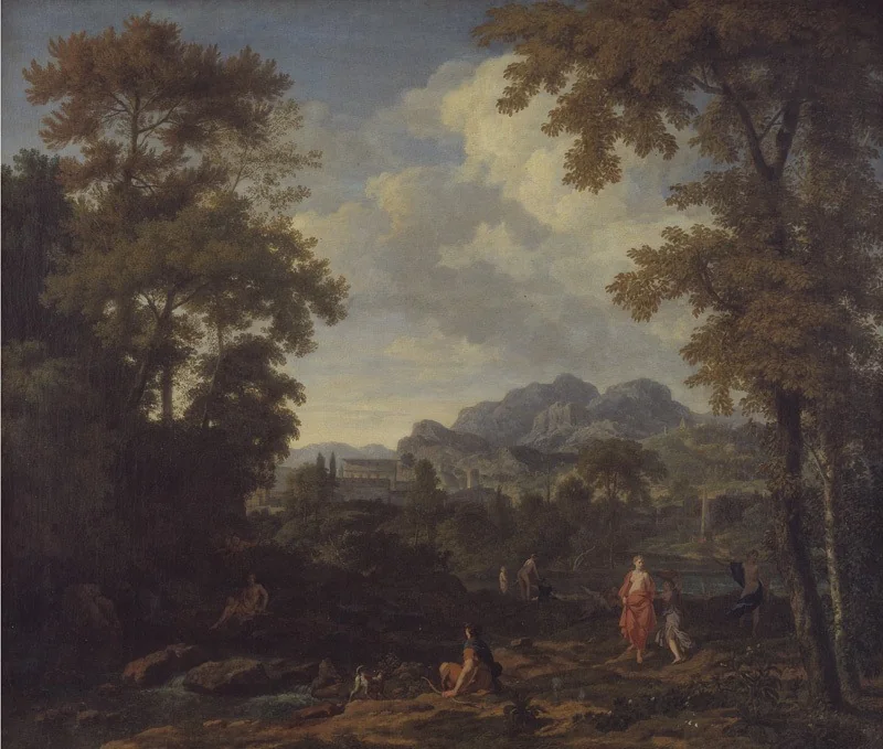 Classical Landscape with Diana (?) and her Nymphs, detail