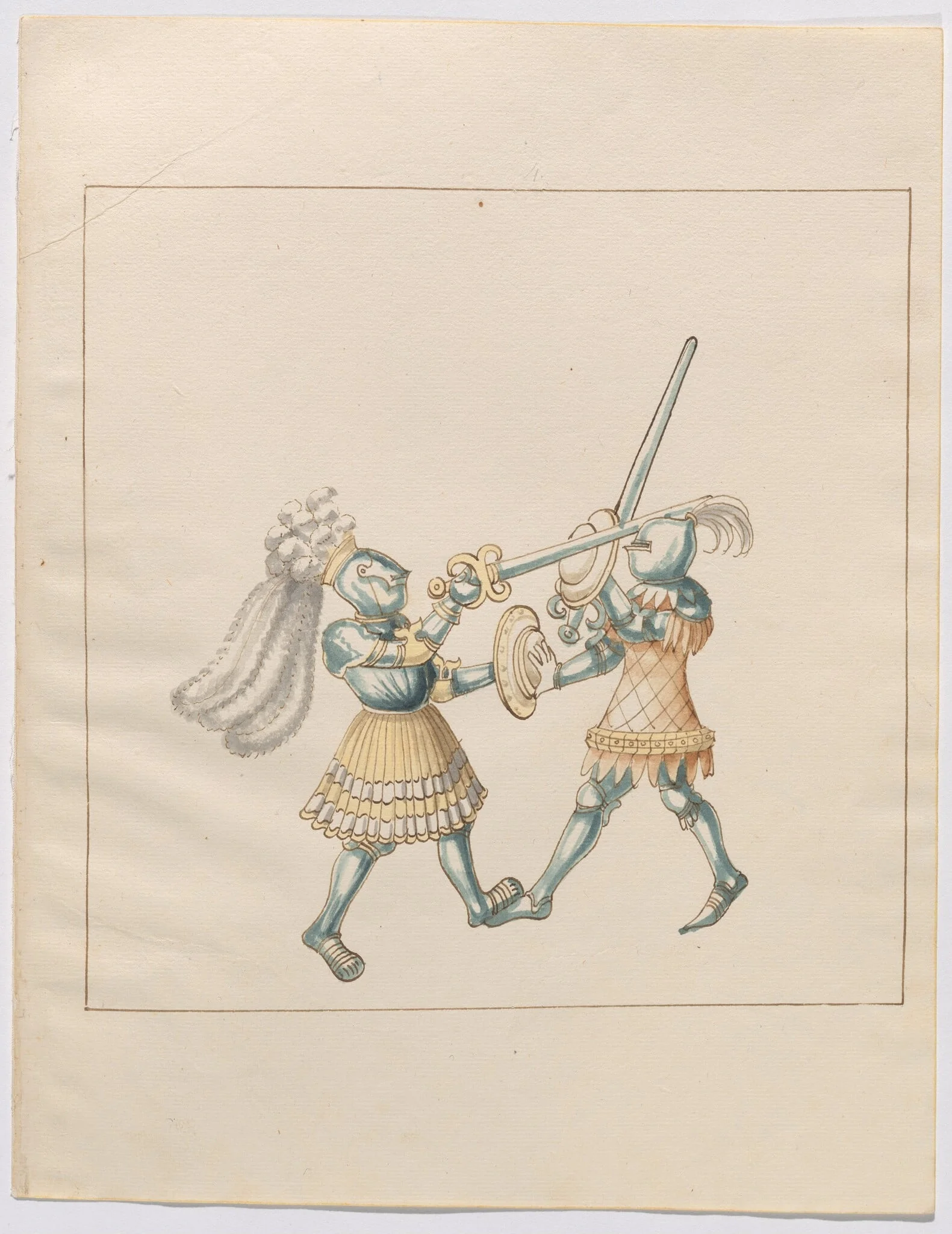 Foot Combat with Longswords and Buckler Shields, detail