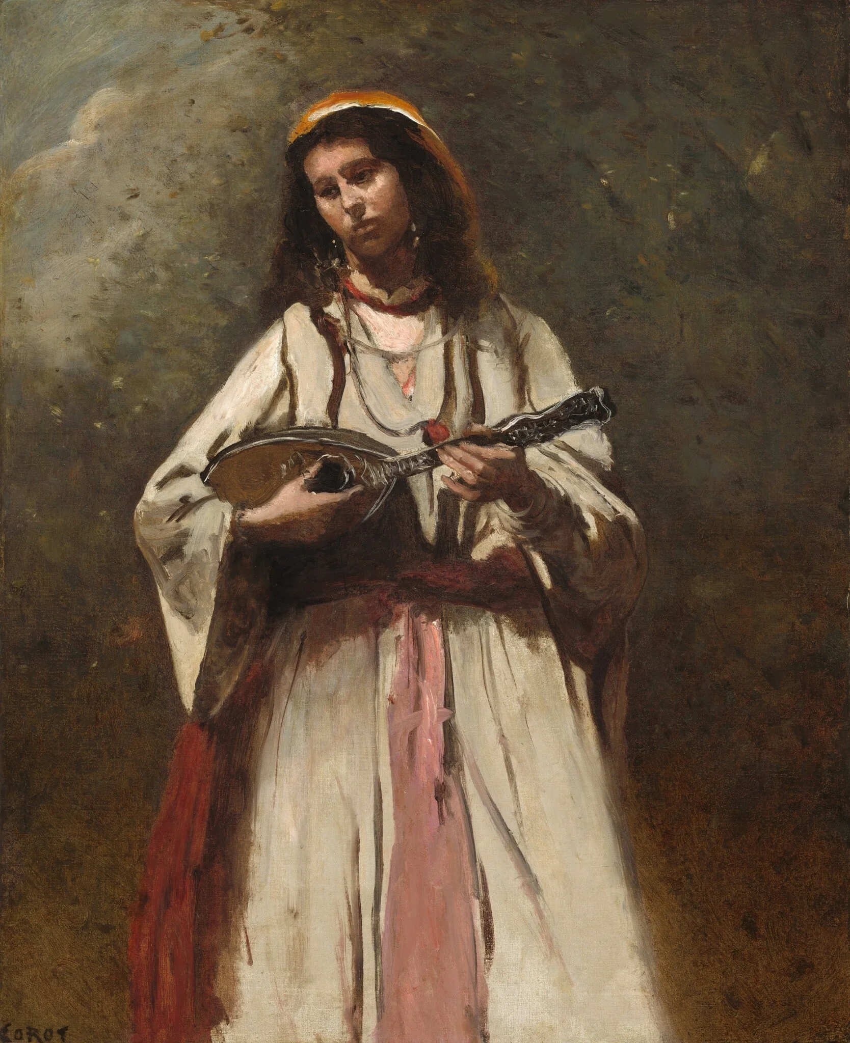 Gypsy Woman with Mandolin, detail