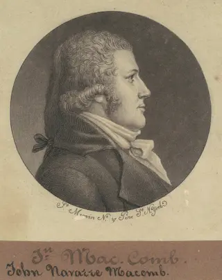 John Navarre Macomb, by Charles B. J. Févret de Saint-Mémin, ink, 1796