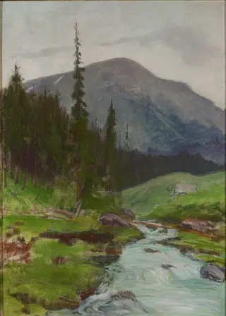 Mountain landscape, by Władysław Ślewiński, oil, 1907