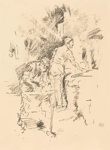 Father and Son, by James McNeill Whistler, ink, 1895