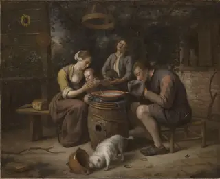 Prayer before the Meal, by Jan Steen, oil, 1669