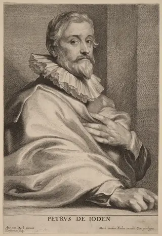 Pieter de Jode the Elder, by Lucas Emil Vorsterman, ink, 1634