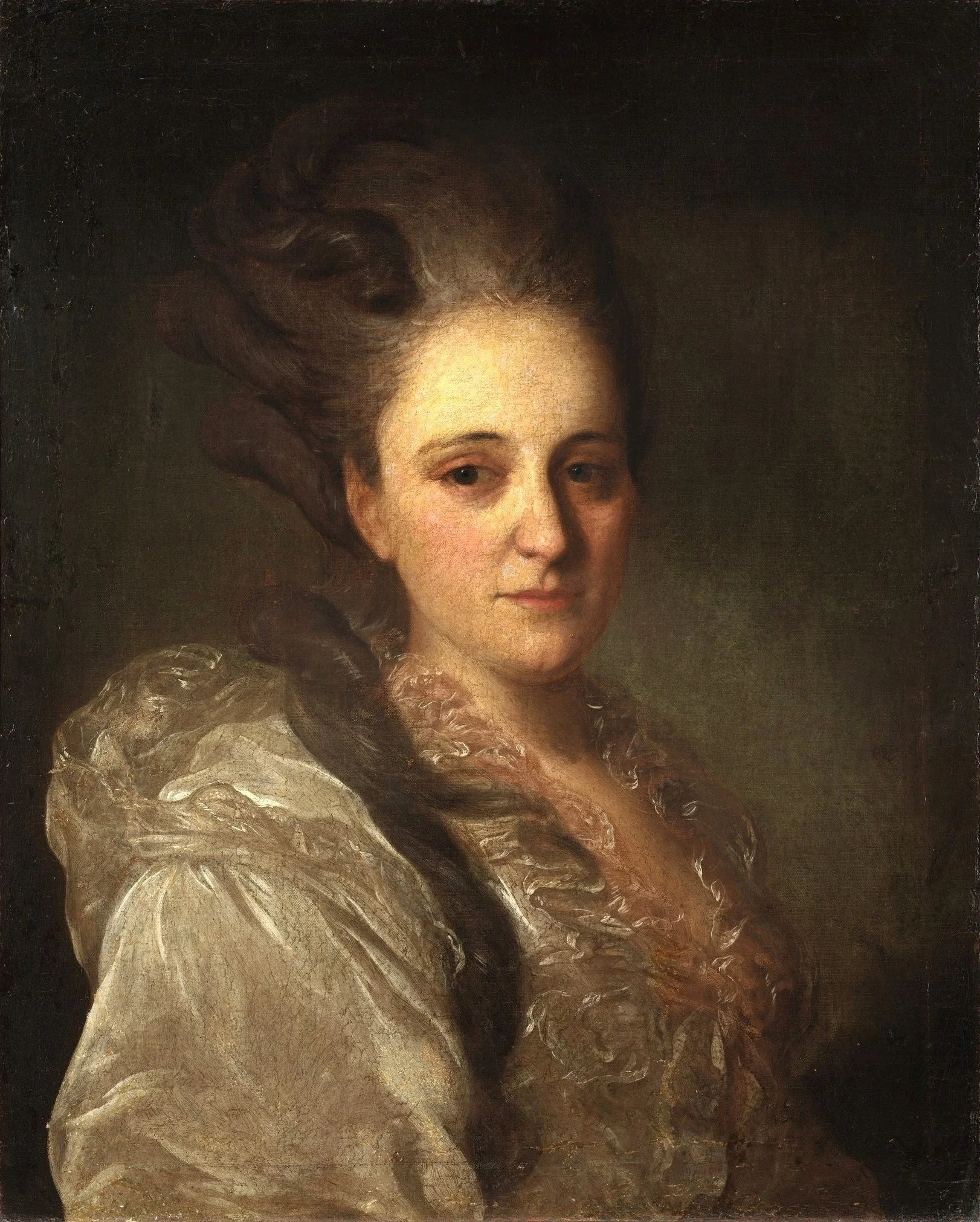 Porträt des Varvara Obreskova (c.1745-1815), detail