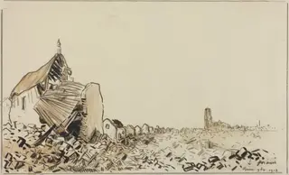 Reims 9bre 1918, by Jean-Louis Forain, ink, 1918