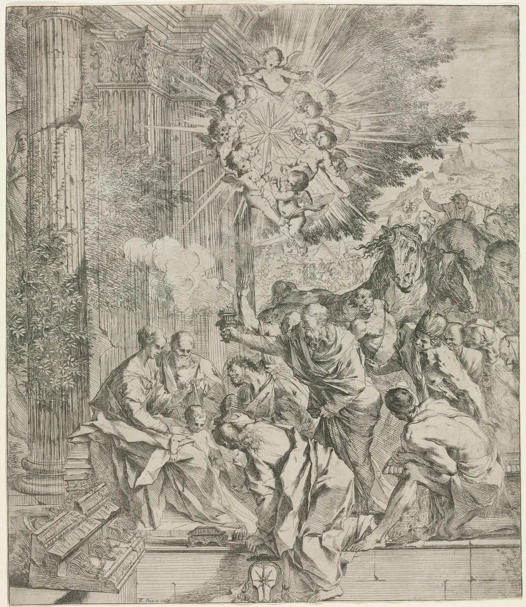 Adoration of the Magi, by Pietro Testa, 1637