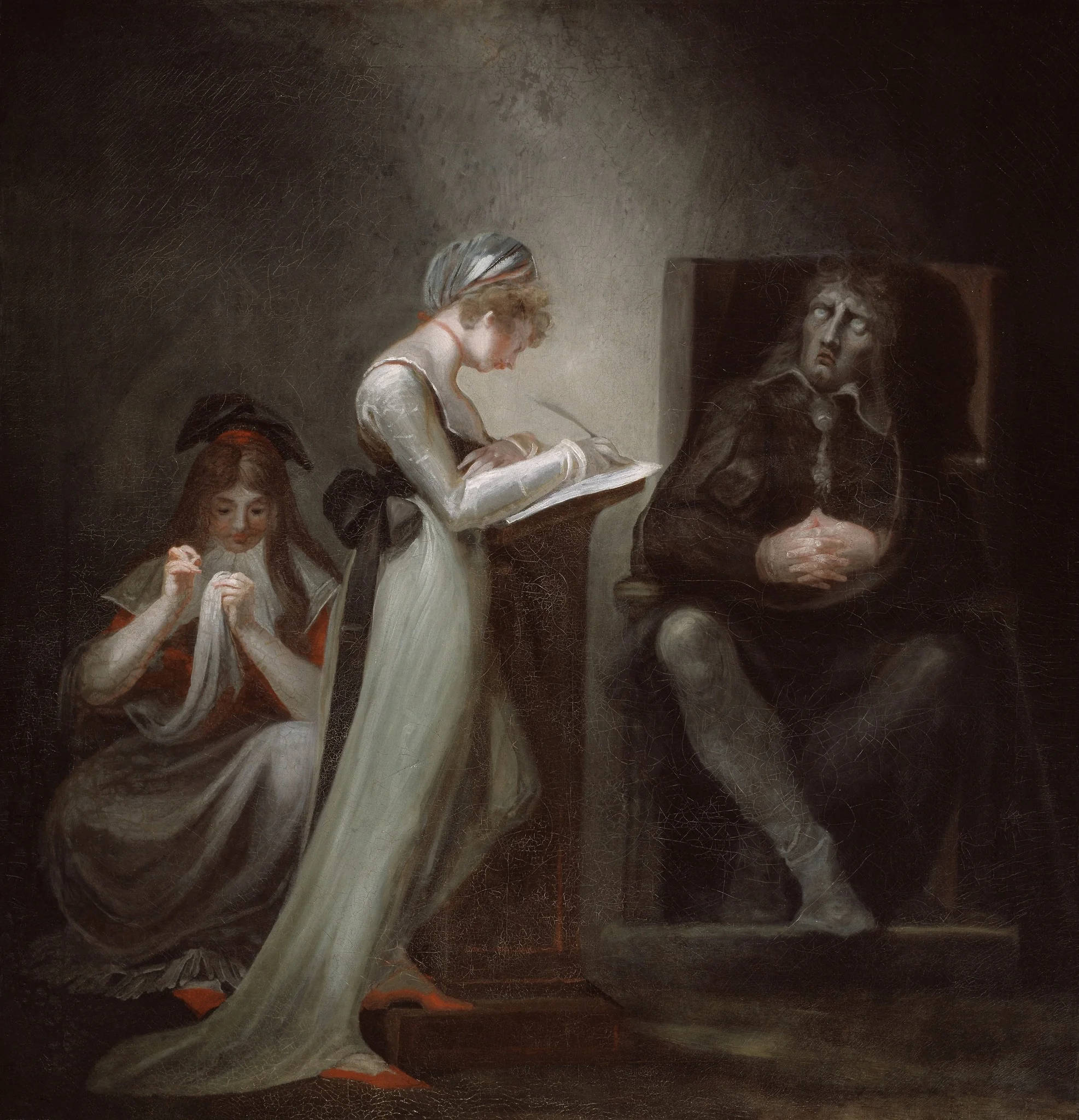 Milton Dictating to His Daughter, detail