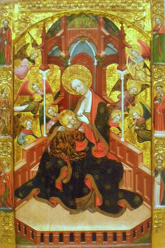 Virgin Suckling the Child, detail