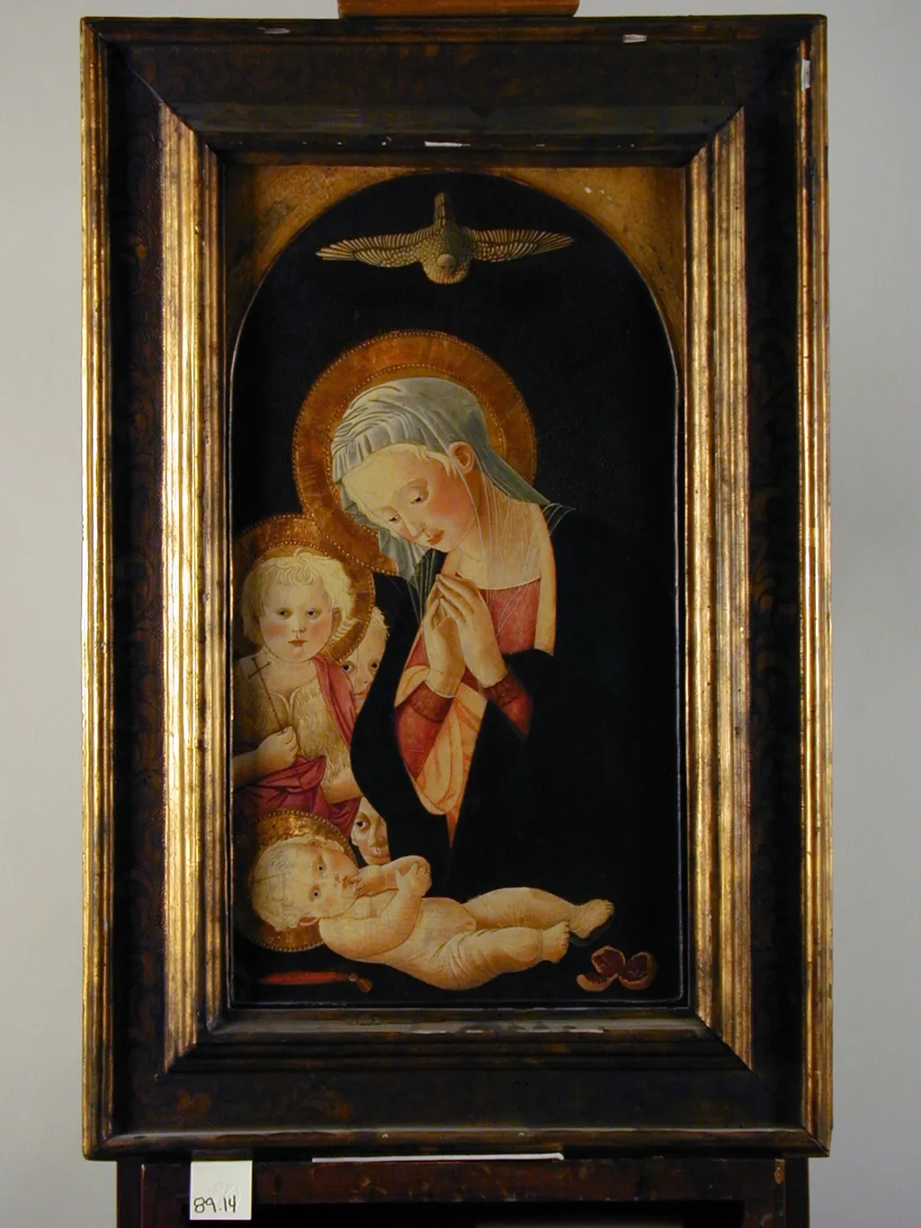 Madonna and Child with the Infant St. John the Baptist and Angels, by Pier Francesco Fiorentino, tempera, 1460