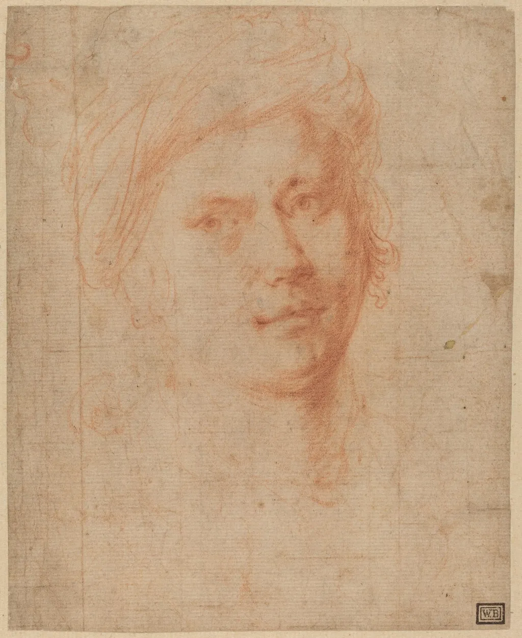 Head of a Youth, by Alessandro Allori, chalk, 1571