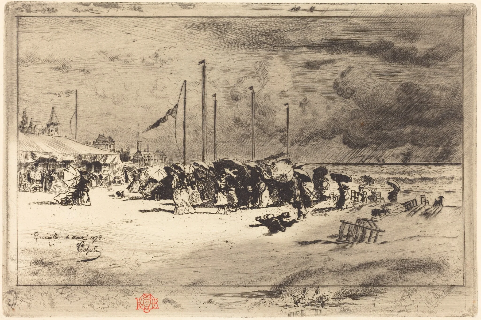 Un Grain à Trouville (Squall at Trouville), detail