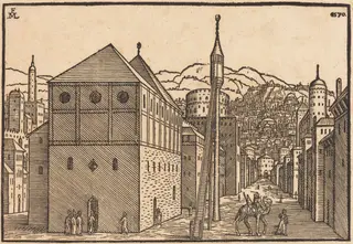 Turkish Town, by Melchior Lorch, ink, 1570