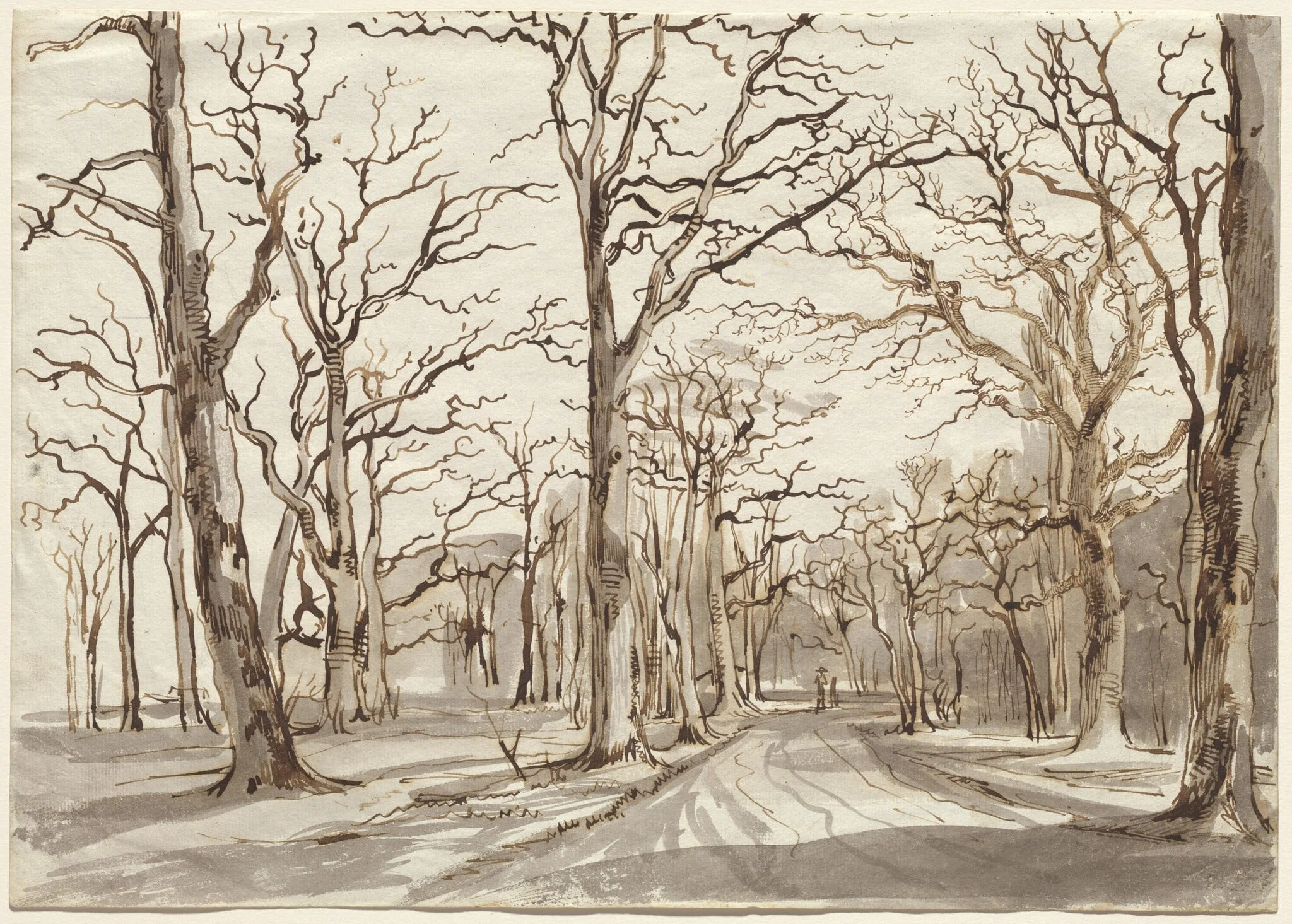 A Woodland Path in Rosenthal in Winter, detail
