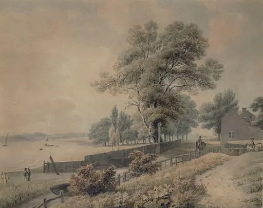 Lord Cremorne's Villa, Chelsea, by Rooker, watercolor, 1760