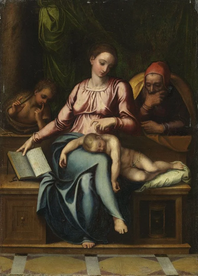 Heilige Familie mit Johannesknaben, detail