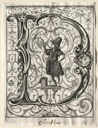 New ABC Booklet:  D, by Lucas Kilian, 1627