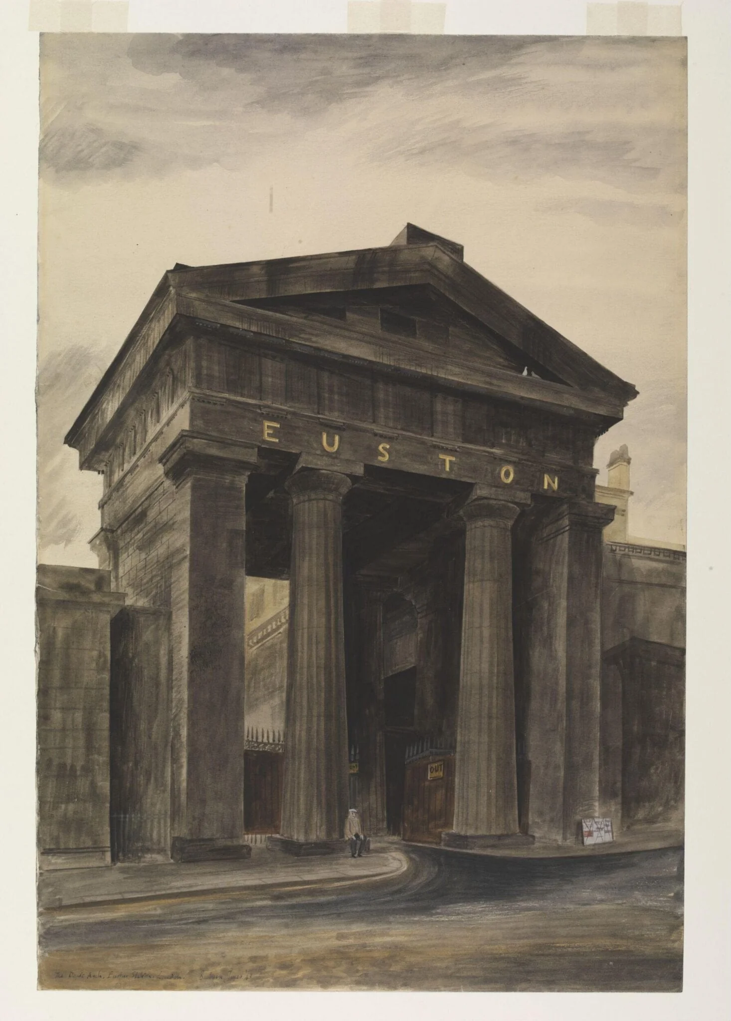 Doric arch, Euston Station, London, NW1, detail