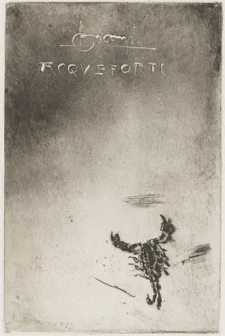 Frontispiece with Scorpion, by Luigi Conconi, ink, 1884