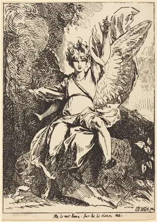 Angel of the Resurrection, by Benjamin West, ink, 1801