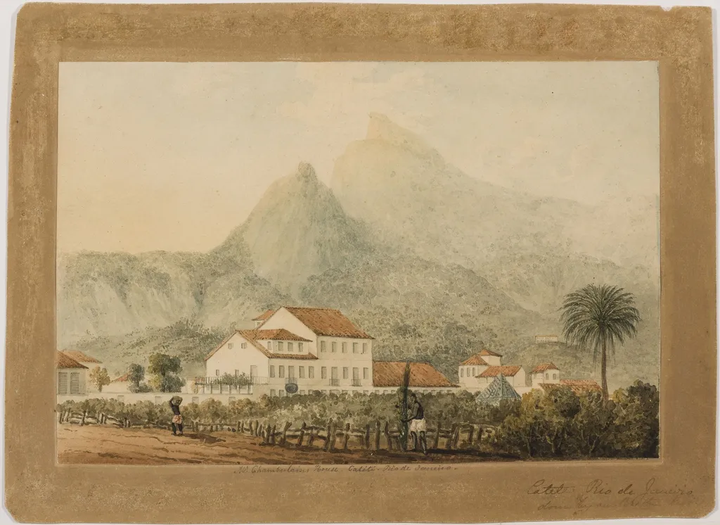 M. Chamberlains House. Catété - Rio de Janeiro, by 2nd Baronet Sir Henry Chamberlain, graphite, 1820