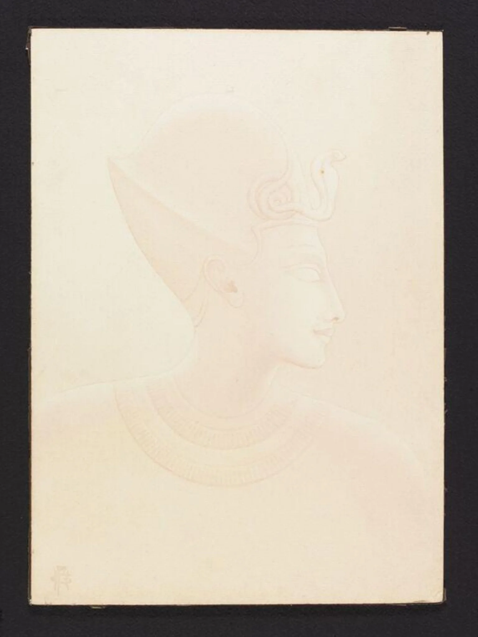 Head of Menmare Seti I: copy of a low relief in the Great Temple of Seti I, Abydos, detail