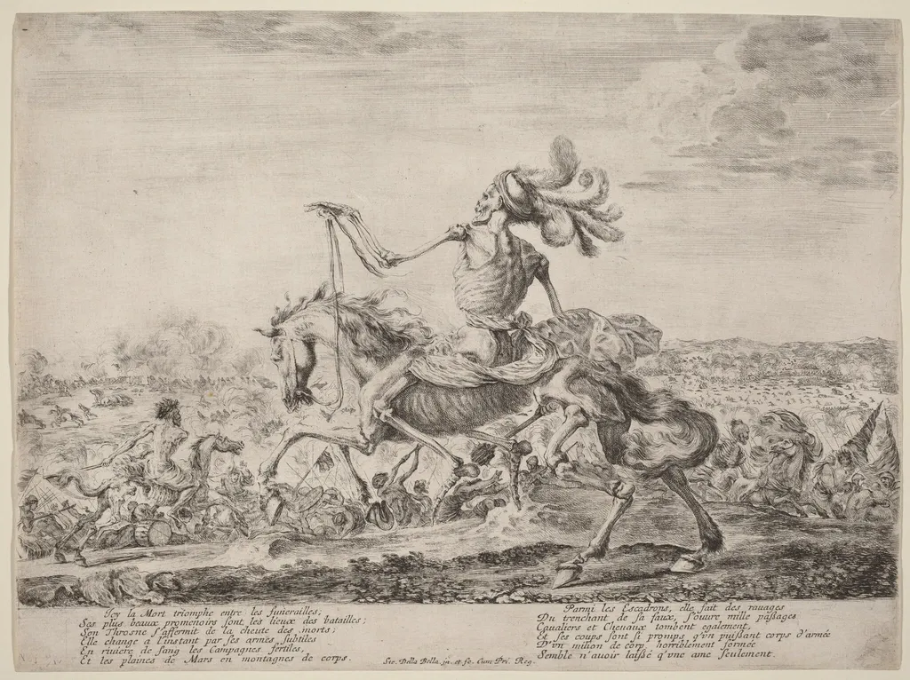 La Mort sur un champ de bataille [Death on a Battlefield], by Stefano Della Bella, ink, 1648