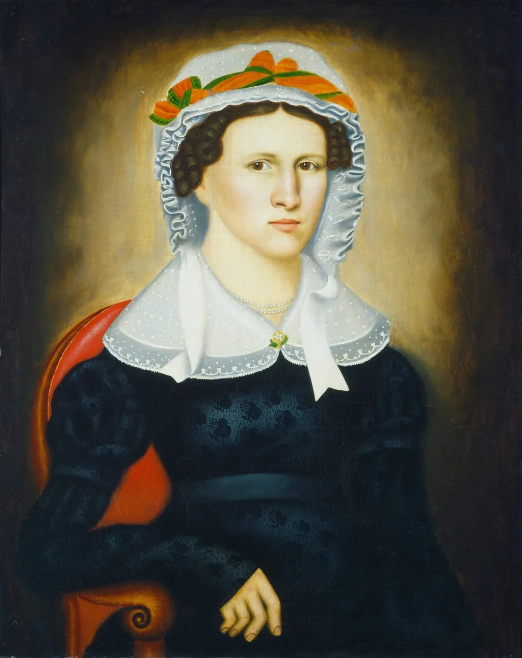 Wife of Man with Vial, by Erastus Salisbury Field, oil, 1827