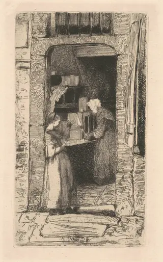 La Marchande de Moutarde, by James McNeill Whistler, ink, 1858