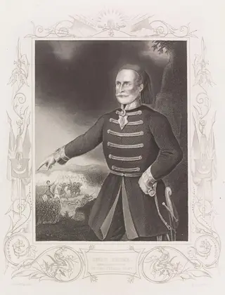 Omar Pasha, Commander In Chief Of The Turkish Army, by Daniel J. Pound, ink, 1840