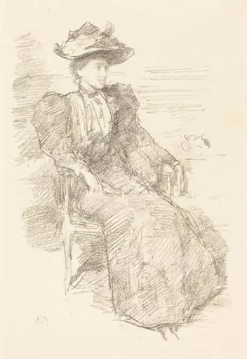 A Portrait: Mildred Howells, by James McNeill Whistler, ink, 1895
