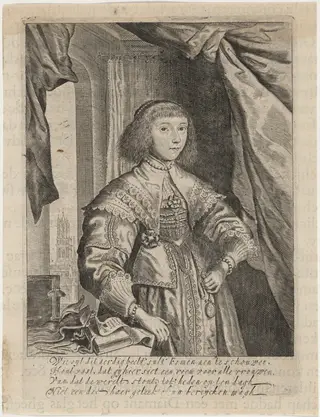 Anna Maria van Schurman, by Theodor Matham, ink