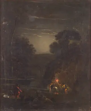 Nocturnal Crayfishing, by Jan Asselijn, oil, 1638