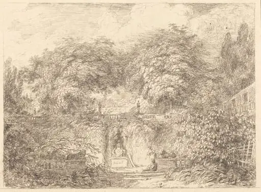 The Little Park (Le petit parc), by Jean Honoré Fragonard, ink, 1763