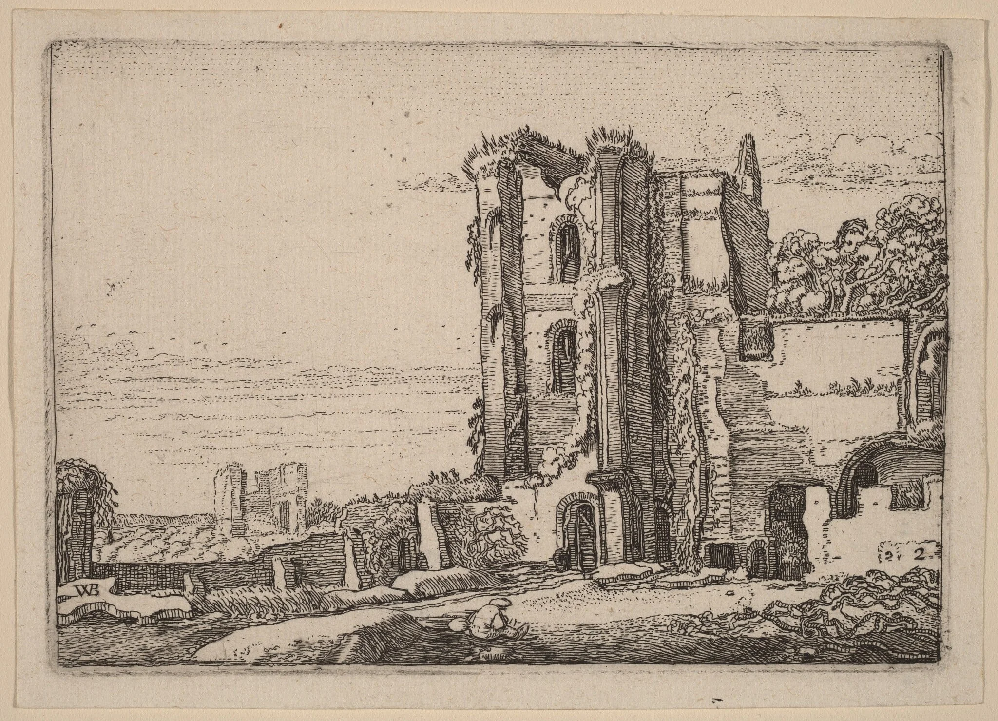 Ruined Tower Right of Center, detail