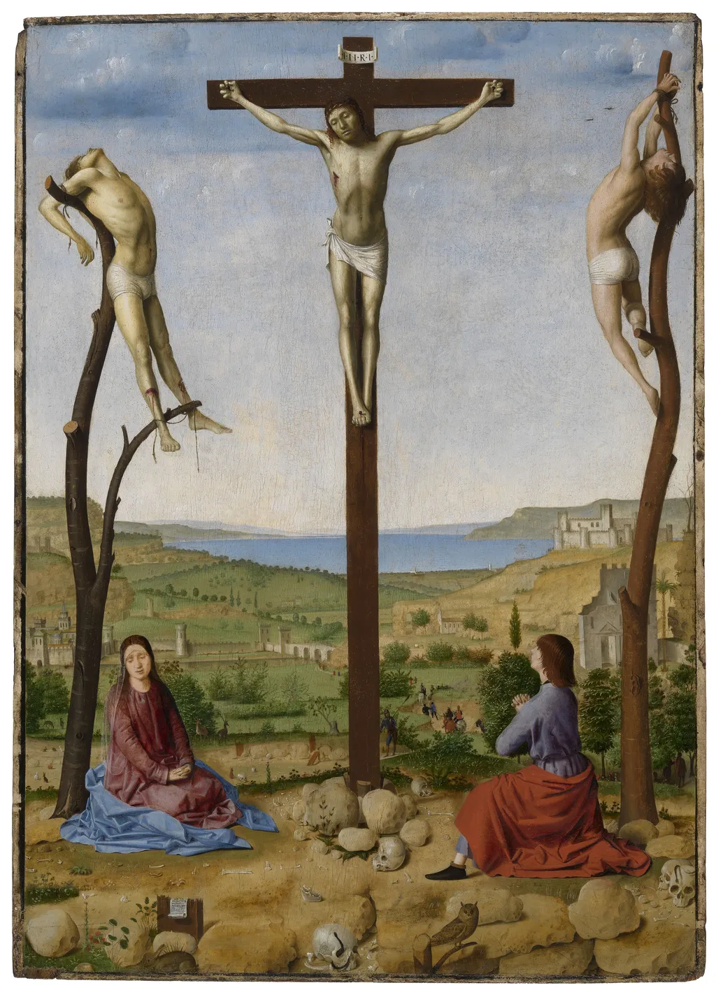 Calvary, by Antonello da Messina, oil, 1475