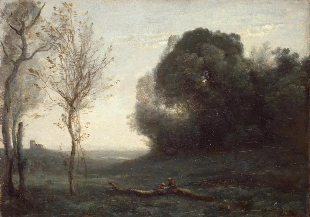 Morning, by Jean Baptiste Camille Corot, oil, 1860
