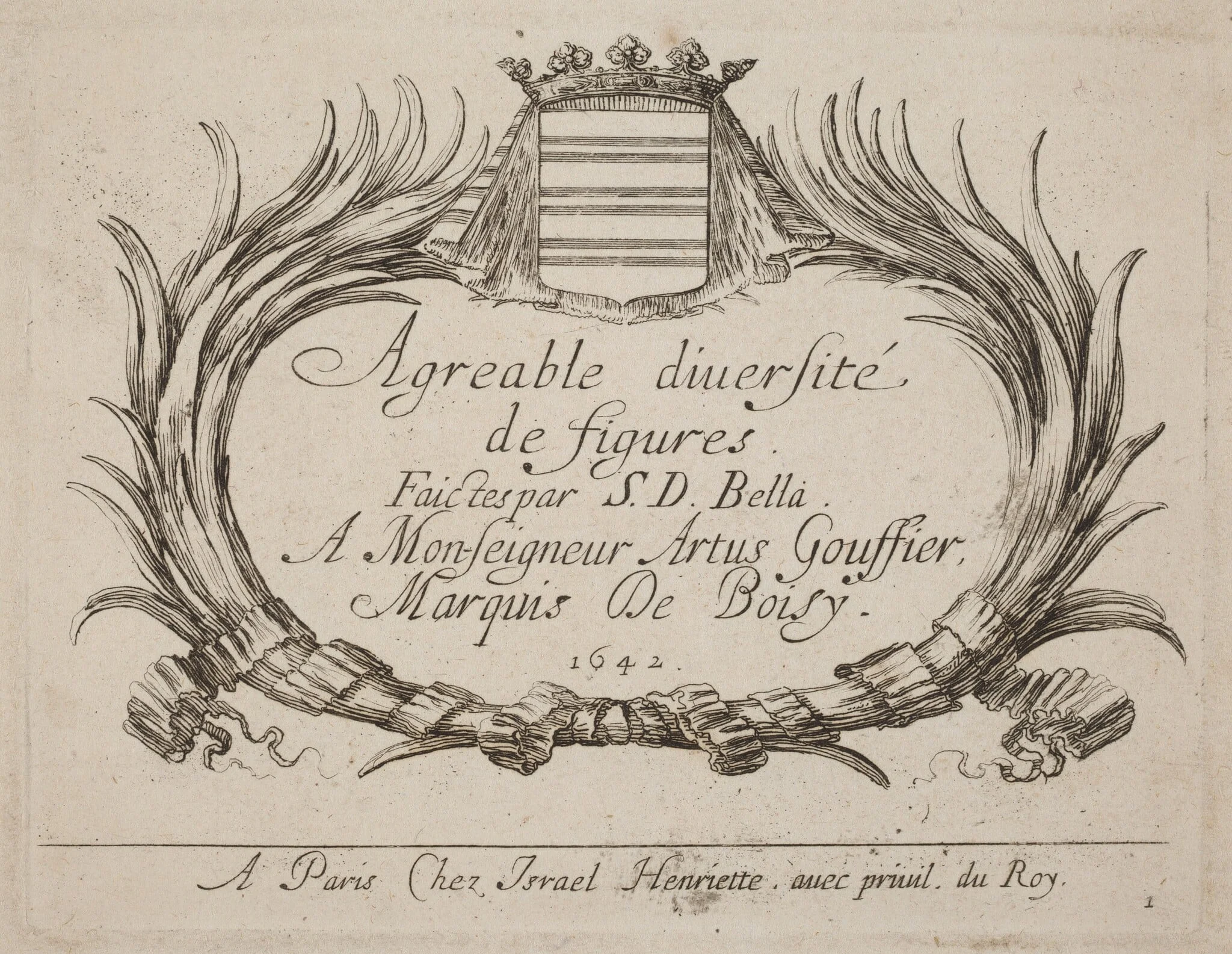 Title Page for "Agreable diversite de figures", detail