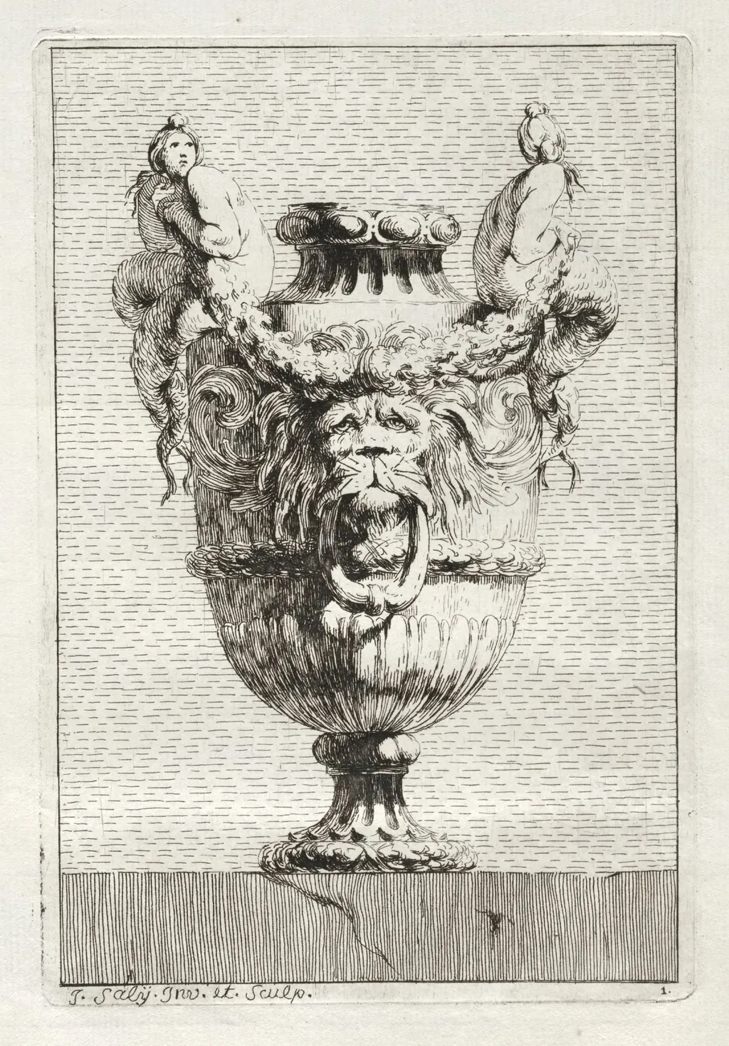 Suite of Vases:  Plate 1, by Jacques François Saly, 1746